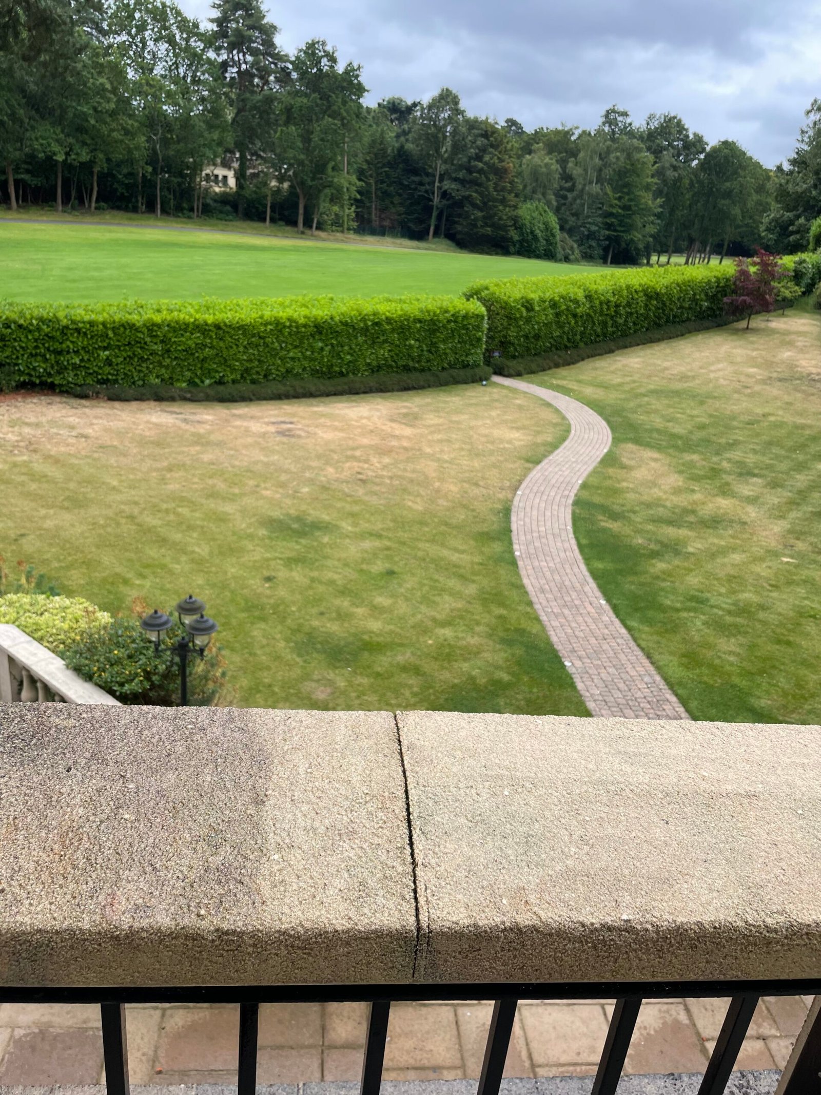 large freshly cut lawn with stripes